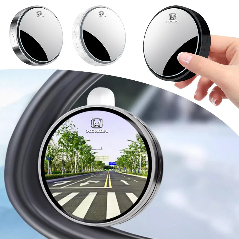 2pc Car Round Frame Blind Spot Mirrors For Honda Civic Fit Jazz Accord CRV HRV City Odyssey Passport Pilot Vezel Insight Prelude