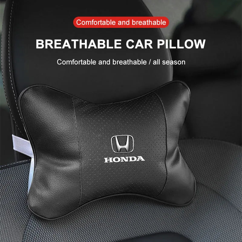 1/2Pcs Car Interior Headrest Seat Head Support Neck Pillow For Honda Mugen Power Civic Accords CRV Hrv Jazz CBR VTEC VFR Goods