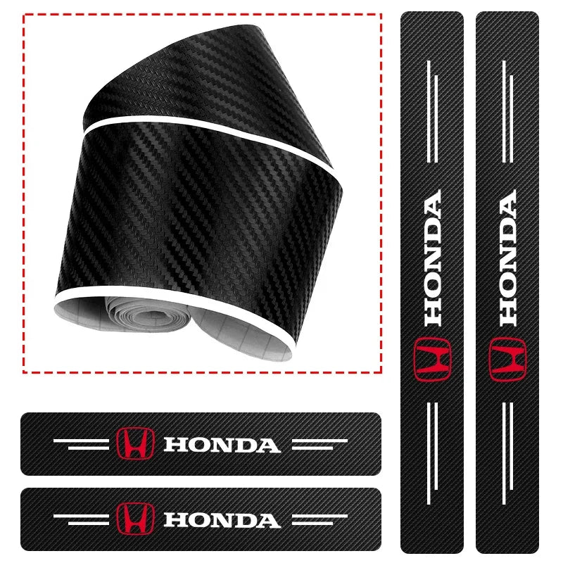 4PCS Carbon Fiber Car Door Threshold Plate Stickers For Honda Civic Accord Fit CRV Jazz Odyssey Insight Legend HRV Accessories