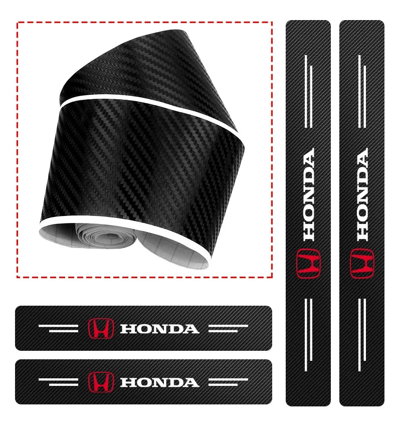 4PCS Carbon Fiber Car Door Threshold Plate Stickers For Honda Civic Accord Fit CRV Jazz Odyssey Insight Legend HRV Accessories