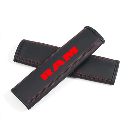 2Pcs Car Seat Belt Leather Safety Belt Shoulder Covers Interior For Dodge RAM 1500 2500 3500 2021 2020 2019 2018 2017 Car