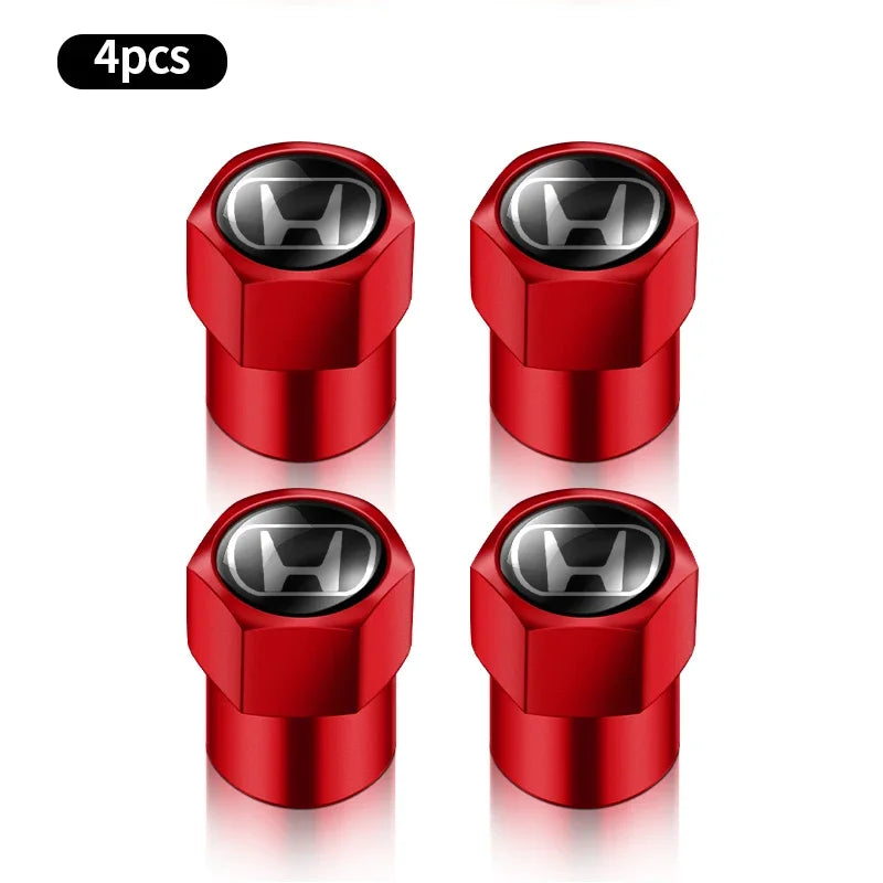 4Pc Car Tire Valve caps Emblem metal Cap Case For Honda Civci FIT CRV Accord Jazz HRV Dio Stepwgn Prelude Odyssey City CRX Pilot