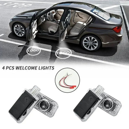 2Pcs Led Car Door Logo Light HD Warning Welcome lamp LED for Audi E-tron 2019 2020 2021 2022 Decor Accessories