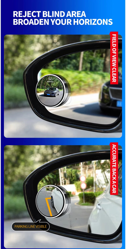 2pc Car Round Frame Blind Spot Mirrors For Honda Civic Fit Jazz Accord CRV HRV City Odyssey Passport Pilot Vezel Insight Prelude