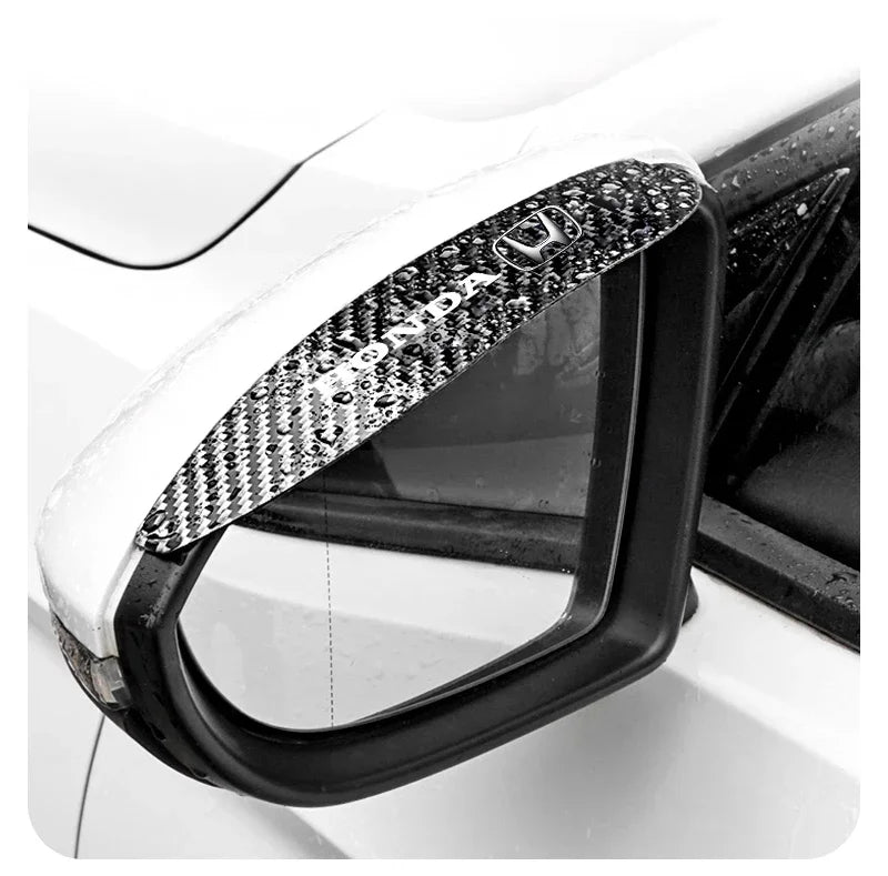 2PCS Carbon Fiber Car Rearview Mirror Rain Eyebrow Visor For Honda Civic Fit Jazz Accord Pilot CRV Odyssey Passport Accessories