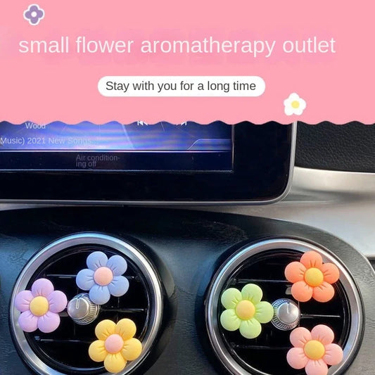 Cute Flower  Aromatherapy Car Air Outlet Decoration Perfume Clip Air Freshener Colorful Flora Decor Auto Accessories