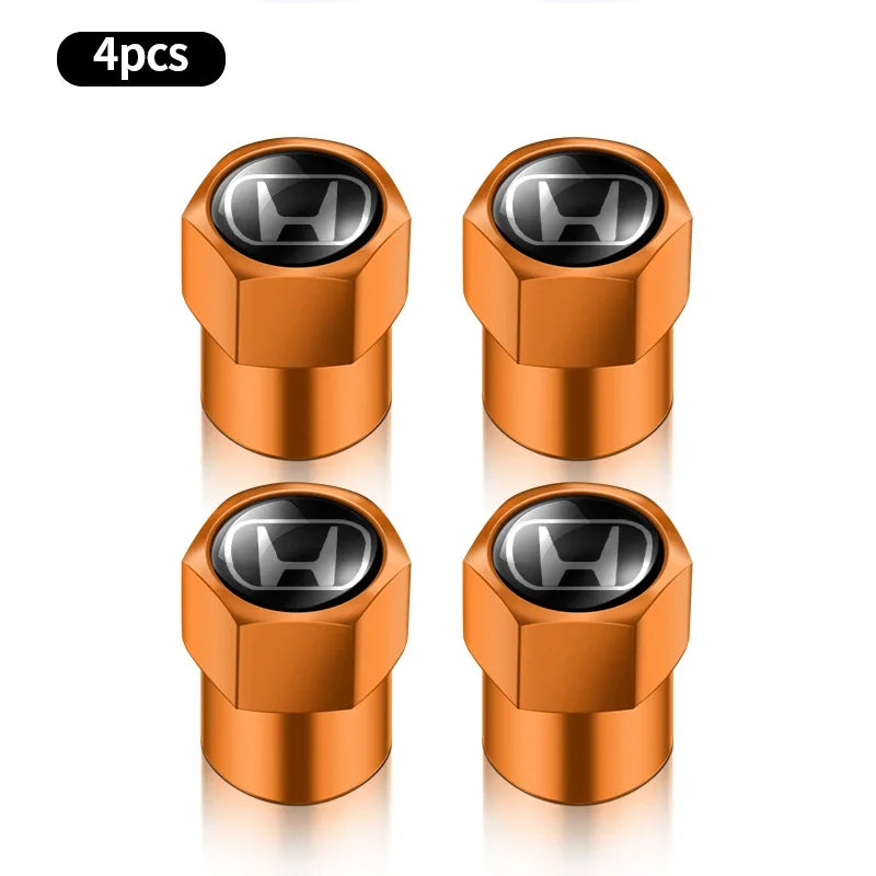 4Pc Car Tire Valve caps Emblem metal Cap Case For Honda Civci FIT CRV Accord Jazz HRV Dio Stepwgn Prelude Odyssey City CRX Pilot