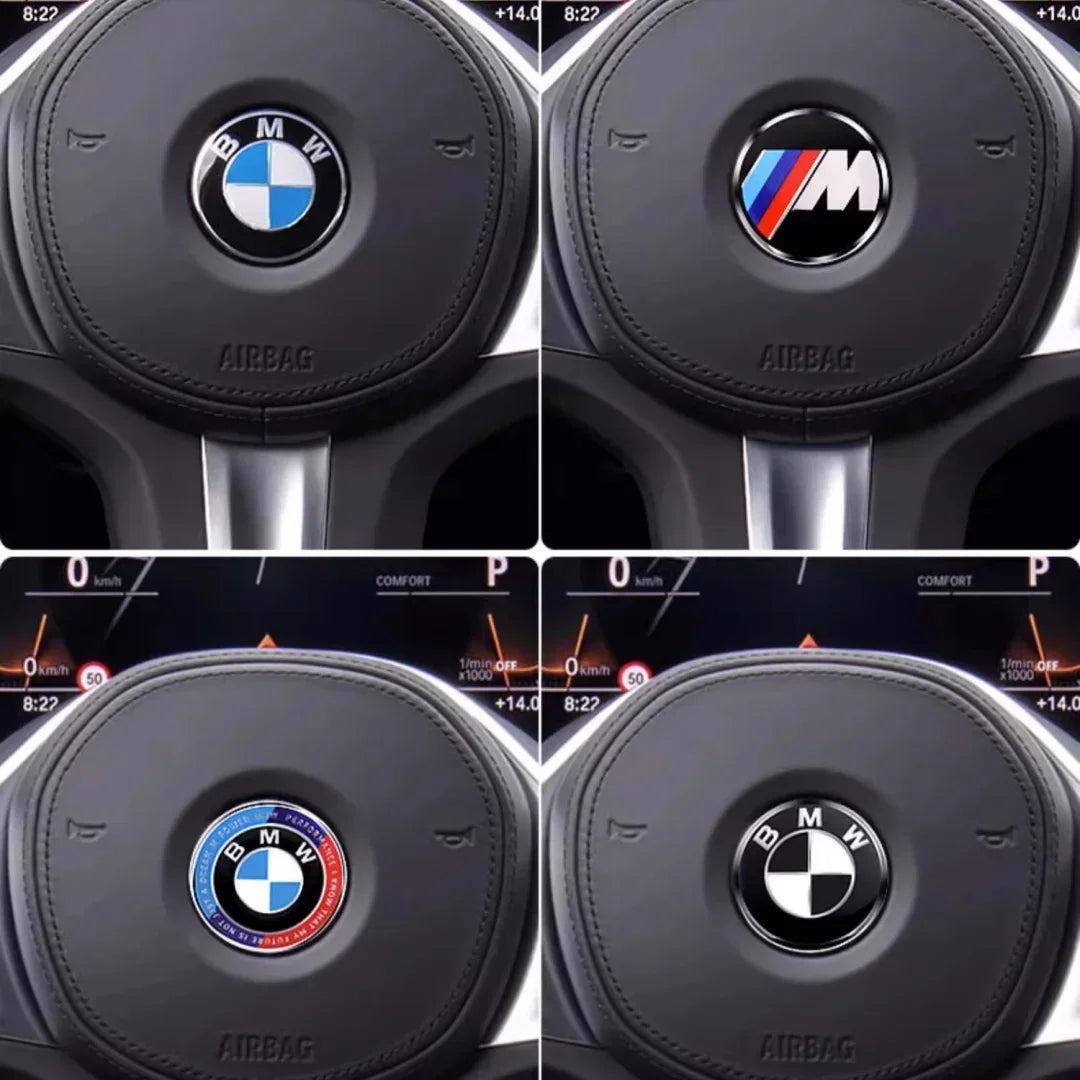 1Pcs 45mm Car Steering Wheel Badge Emblem Sticker For All BMW Series E36 E46 E53 E90 E60 E61 E93 E87 X1 X3 X5 X6 F30 F20 F10