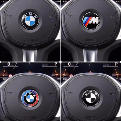 1Pcs 45mm Car Steering Wheel Badge Emblem Sticker For All BMW Series E36 E46 E53 E90 E60 E61 E93 E87 X1 X3 X5 X6 F30 F20 F10