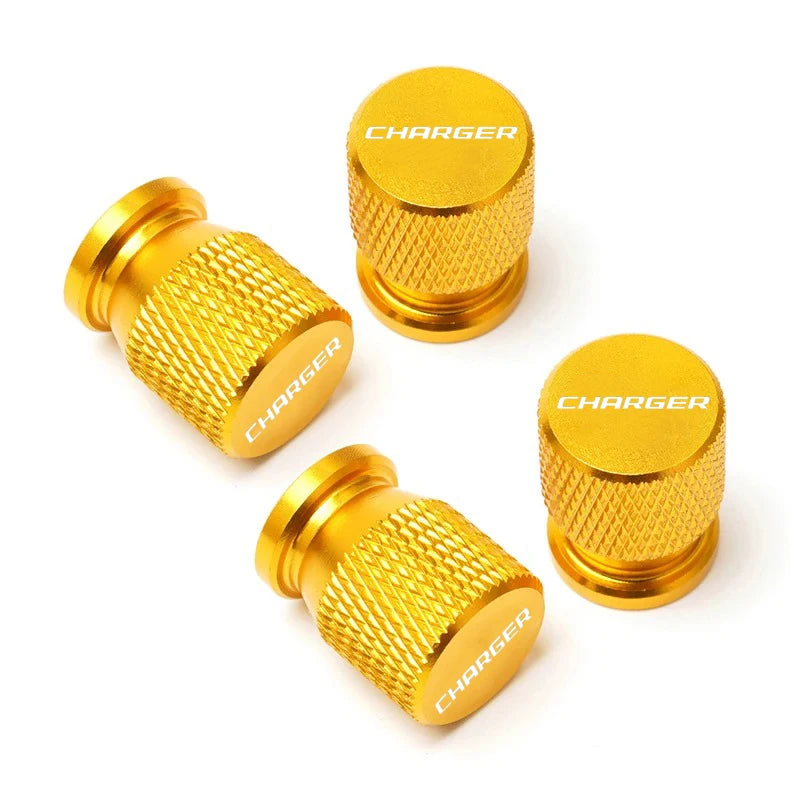 4Pcs Car Wheel Tire Valve Caps Tyre Stem Covers Airdust Waterproof For Dodge Challenger SRT RAM Charger journey Car Accessories