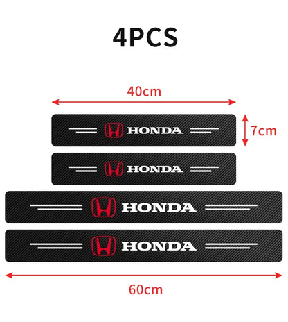 4PCS Carbon Fiber Car Door Threshold Plate Stickers For Honda Civic Accord Fit CRV Jazz Odyssey Insight Legend HRV Accessories