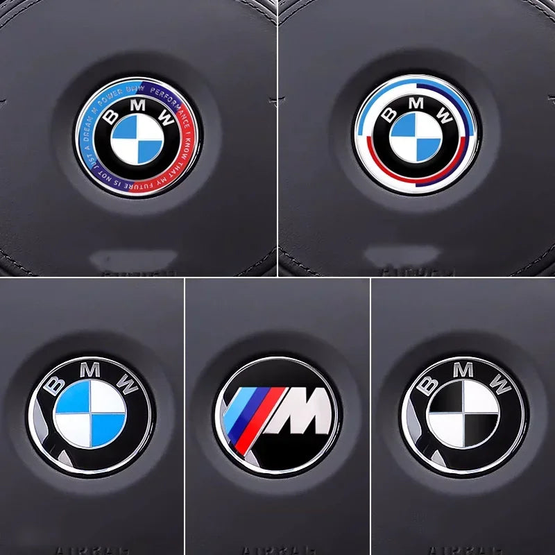 1Pcs 45mm Car Steering Wheel Badge Emblem Sticker For All BMW Series E36 E46 E53 E90 E60 E61 E93 E87 X1 X3 X5 X6 F30 F20 F10