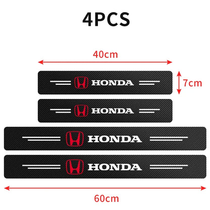 4PCS Carbon Fiber Car Door Threshold Plate Stickers For Honda Civic Accord Fit CRV Jazz Odyssey Insight Legend HRV Accessories