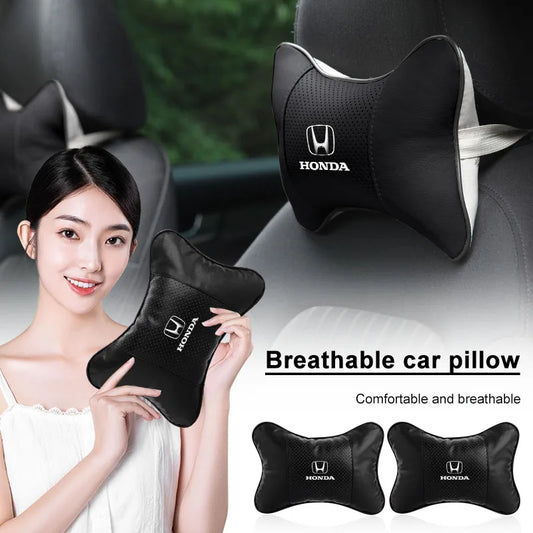 1/2Pcs Car Interior Headrest Seat Head Support Neck Pillow For Honda Mugen Power Civic Accords CRV Hrv Jazz CBR VTEC VFR Goods